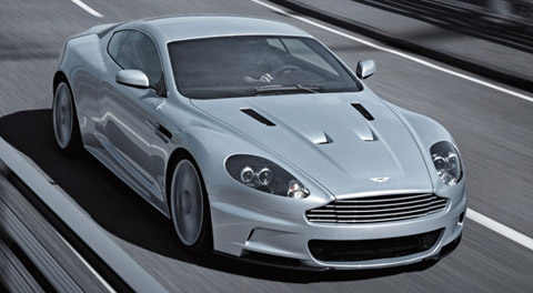 Aston Martin front view on the road